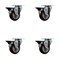 Service Caster 3.5'' Maroon Poly Wheel Swivel Top Plate Caster Set Posi Brake, 4PK SCC-20S3514-PPUB-MRN-PLB-4 - alternate 1